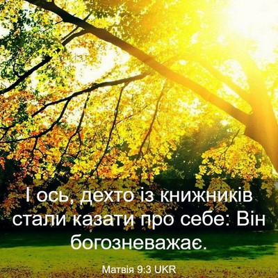 Picture 03 - Матвія 9:3 UKR - І ось, дехто із книжників - Bible Verse Picture