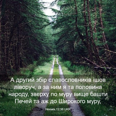 Picture 03 - Неемія 12:38 UKR - А другий збір - Bible Verse Picture