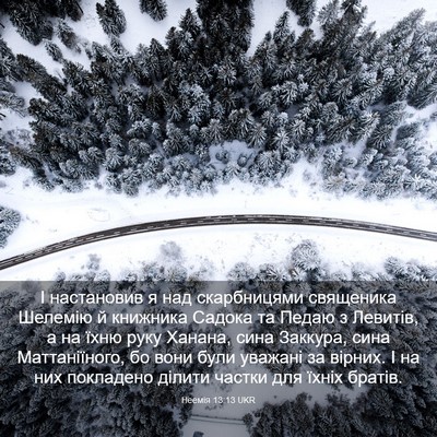 Picture 03 - Неемія 13:13 UKR - І настановив я над - Bible Verse Picture