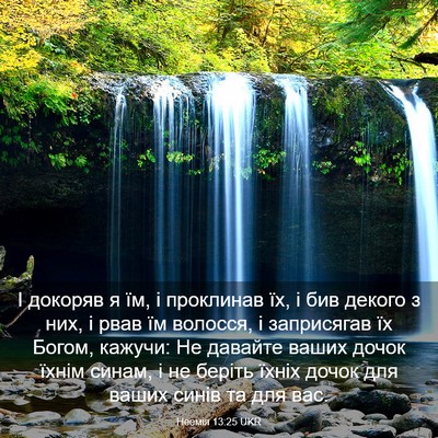 Picture 03 - Неемія 13:25 UKR - І докоряв я їм, і проклинав - Bible Verse Picture