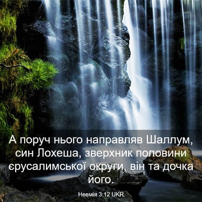Picture 03 - Неемія 3:12 UKR - А поруч нього направляв - Bible Verse Picture