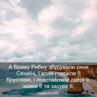 Picture 03 - Неемія 3:3 UKR - А браму Рибну збудували - Bible Verse Picture