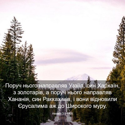 Picture 03 - Неемія 3:8 UKR - Поруч нього направляв - Bible Verse Picture