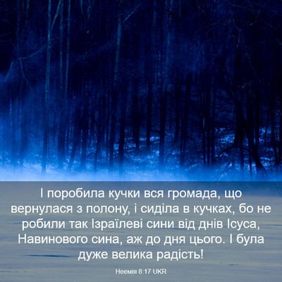 Picture 03 - Неемія 8:17 UKR - І поробила кучки вся - Bible Verse Picture