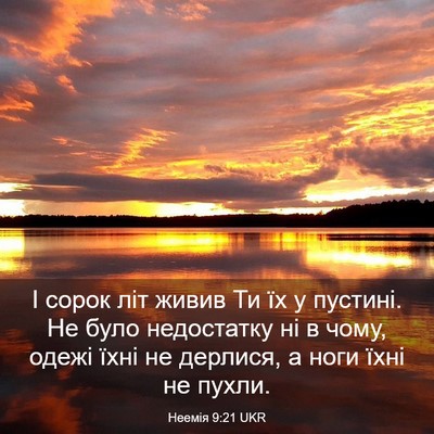 Picture 03 - Неемія 9:21 UKR - І сорок літ живив Ти їх у - Bible Verse Picture