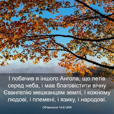 Picture 03 - Об'явлення 14:6 UKR - І побачив я іншого Ангола, - Bible Verse Picture