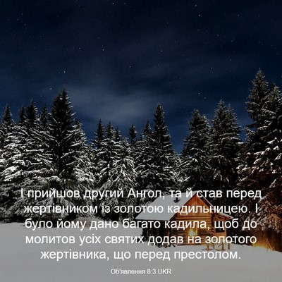 Picture 03 - Об'явлення 8:3 UKR - І прийшов другий Ангол, та - Bible Verse Picture