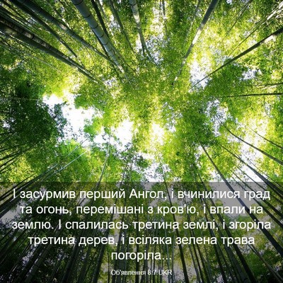 Picture 03 - Об'явлення 8:7 UKR - І засурмив перший Ангол, і - Bible Verse Picture