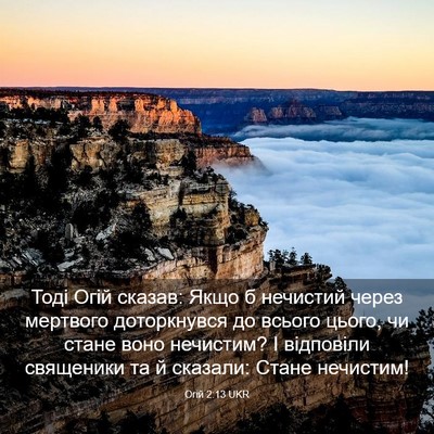 Picture 03 - Огій 2:13 UKR - Тоді Огій сказав: Якщо б - Bible Verse Picture