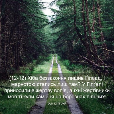 Picture 03 - Осія 12:11 UKR - (12-12) Хіба беззаконня лишив - Bible Verse Picture