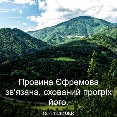 Picture 03 - Осія 13:12 UKR - Провина Єфремова зв'язана, - Bible Verse Picture