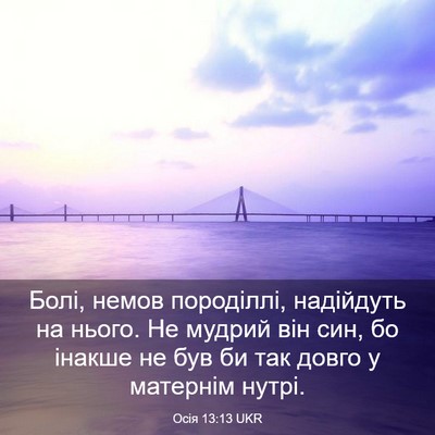 Picture 03 - Осія 13:13 UKR - Болі, немов породіллі, - Bible Verse Picture