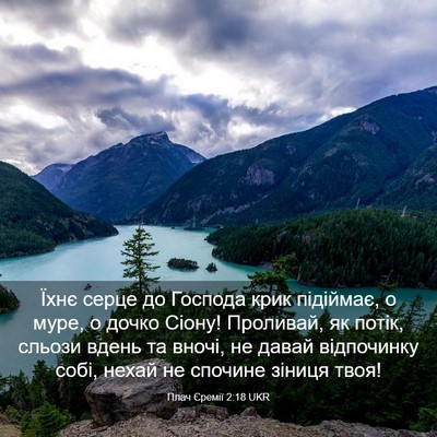 Picture 03 - Плач Єремії 2:18 UKR - Їхнє серце до Господа крик - Bible Verse Picture