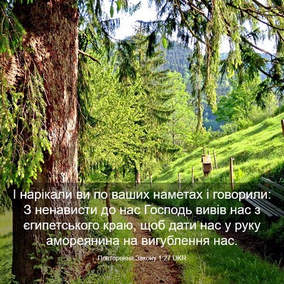 Picture 03 - Повторення Закону 1:27 UKR - І нарікали ви по ваших - Bible Verse Picture
