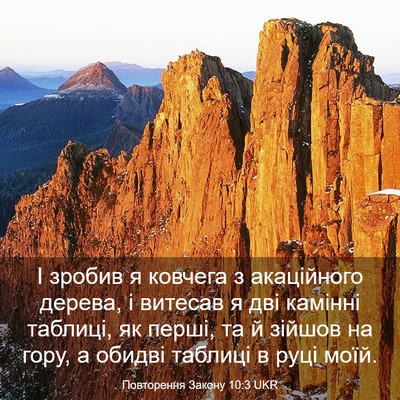 Picture 03 - Повторення Закону 10:3 UKR - І зробив я ковчега з - Bible Verse Picture