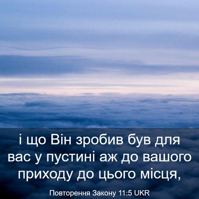 Picture 03 - Повторення Закону 11:5 UKR - і що Він зробив був для вас - Bible Verse Picture