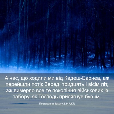 Picture 03 - Повторення Закону 2:14 UKR - А час, що ходили ми від - Bible Verse Picture
