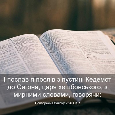 Picture 03 - Повторення Закону 2:26 UKR - І послав я послів з пустині - Bible Verse Picture