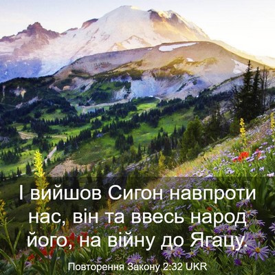 Picture 03 - Повторення Закону 2:32 UKR - І вийшов Сигон навпроти - Bible Verse Picture