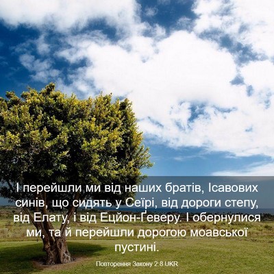 Picture 03 - Повторення Закону 2:8 UKR - І перейшли ми від наших - Bible Verse Picture