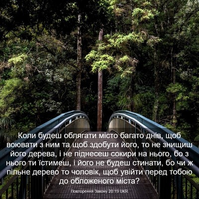 Picture 03 - Повторення Закону 20:19 UKR - Коли будеш облягати місто - Bible Verse Picture