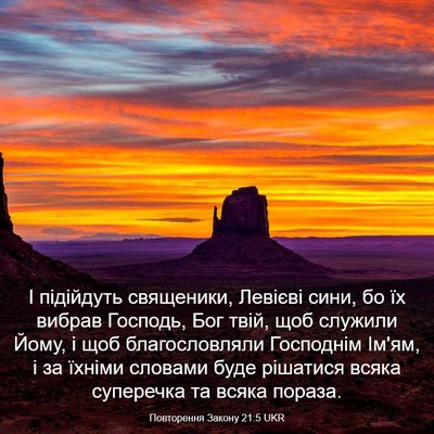 Picture 03 - Повторення Закону 21:5 UKR - І підійдуть священики, - Bible Verse Picture
