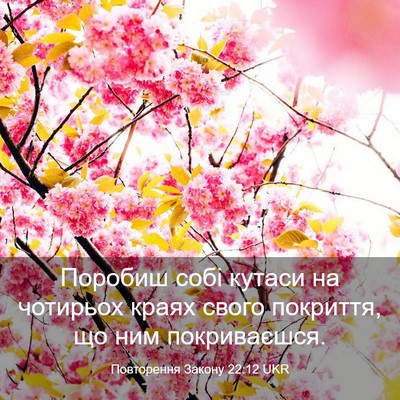 Picture 03 - Повторення Закону 22:12 UKR - Поробиш собі кутаси на - Bible Verse Picture