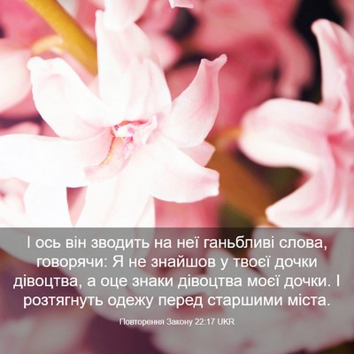 Picture 03 - Повторення Закону 22:17 UKR - І ось він зводить на неї - Bible Verse Picture