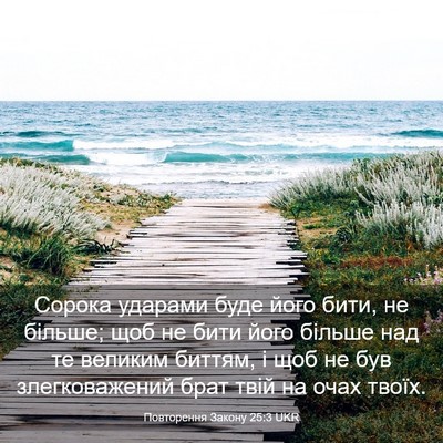 Picture 03 - Повторення Закону 25:3 UKR - Сорока ударами буде його - Bible Verse Picture
