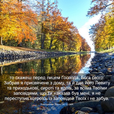 Picture 03 - Повторення Закону 26:13 UKR - то скажеш перед лицем - Bible Verse Picture