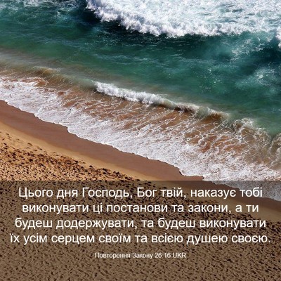 Picture 03 - Повторення Закону 26:16 UKR - Цього дня Господь, Бог - Bible Verse Picture