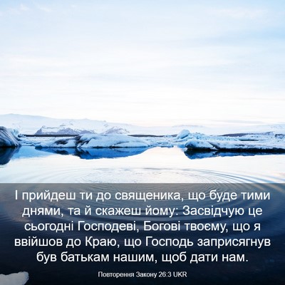 Picture 03 - Повторення Закону 26:3 UKR - І прийдеш ти до священика, - Bible Verse Picture
