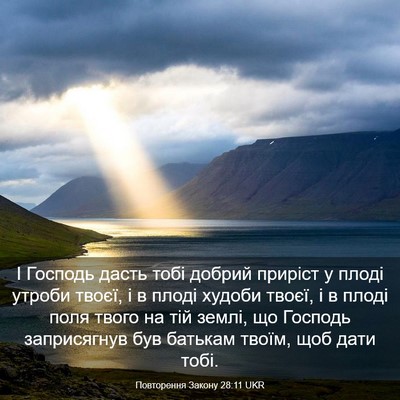 Picture 03 - Повторення Закону 28:11 UKR - І Господь дасть тобі - Bible Verse Picture