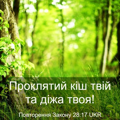 Picture 03 - Повторення Закону 28:17 UKR - Проклятий кіш твій та діжа - Bible Verse Picture