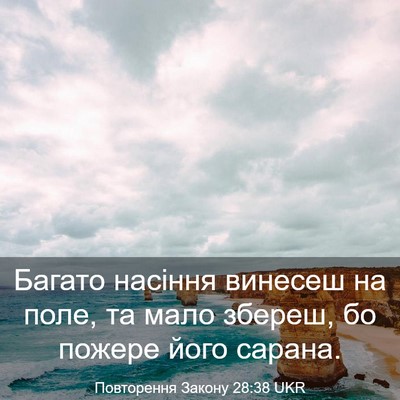 Picture 03 - Повторення Закону 28:38 UKR - Багато насіння винесеш на - Bible Verse Picture