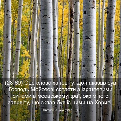 Picture 03 - Повторення Закону 29:1 UKR - (28-69) Оце слова заповіту, що - Bible Verse Picture