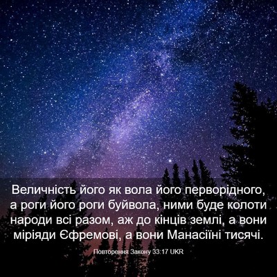 Picture 03 - Повторення Закону 33:17 UKR - Величність його як вола - Bible Verse Picture