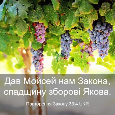 Picture 03 - Повторення Закону 33:4 UKR - Дав Мойсей нам Закона, - Bible Verse Picture