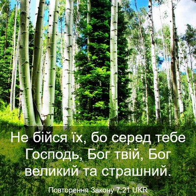 Picture 03 - Повторення Закону 7:21 UKR - Не бійся їх, бо серед тебе - Bible Verse Picture