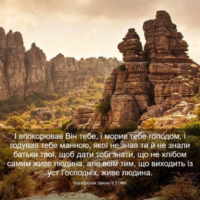 Picture 03 - Повторення Закону 8:3 UKR - І впокорював Він тебе, і - Bible Verse Picture
