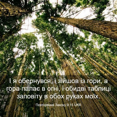Picture 03 - Повторення Закону 9:15 UKR - І я обернувся, і зійшов із - Bible Verse Picture