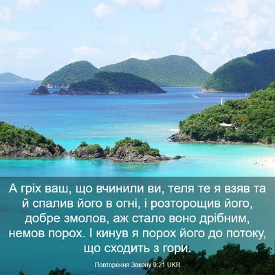 Picture 03 - Повторення Закону 9:21 UKR - А гріх ваш, що вчинили ви, - Bible Verse Picture