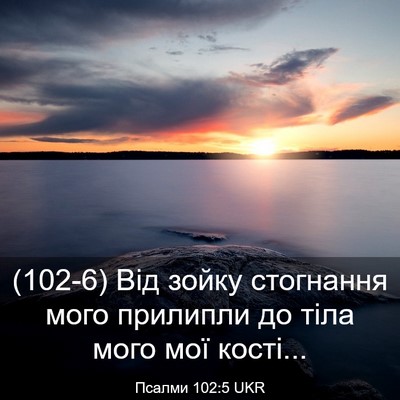 Picture 03 - Псалми 102:5 UKR - (102-6) Від зойку стогнання - Bible Verse Picture