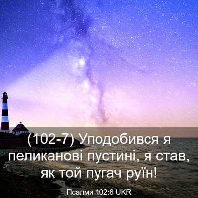 Picture 03 - Псалми 102:6 UKR - (102-7) Уподобився я - Bible Verse Picture