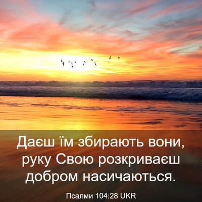 Picture 03 - Псалми 104:28 UKR - Даєш їм збирають вони, руку - Bible Verse Picture