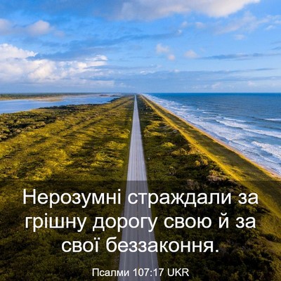 Picture 03 - Псалми 107:17 UKR - Нерозумні страждали за - Bible Verse Picture