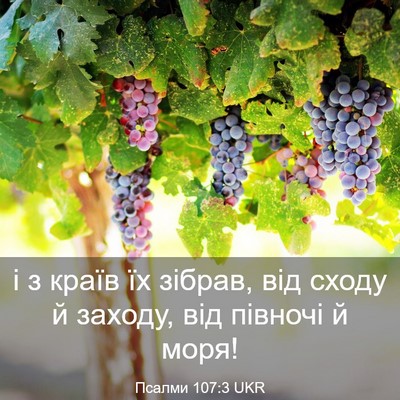 Picture 03 - Псалми 107:3 UKR - і з країв їх зібрав, від - Bible Verse Picture
