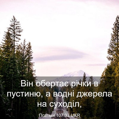 Picture 03 - Псалми 107:33 UKR - Він обертає річки в - Bible Verse Picture