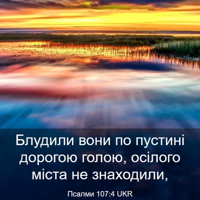 Picture 03 - Псалми 107:4 UKR - Блудили вони по пустині - Bible Verse Picture