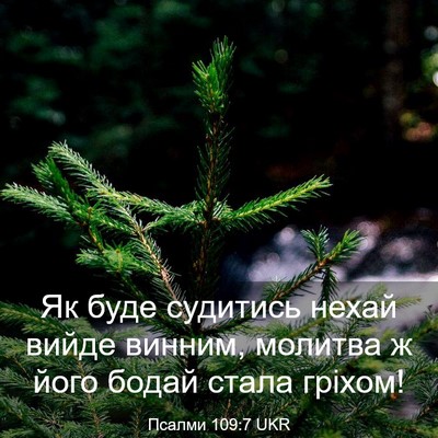 Picture 03 - Псалми 109:7 UKR - Як буде судитись нехай - Bible Verse Picture